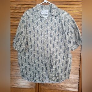 Columbia Mens Fish Bones Button Down Shirt Size Large